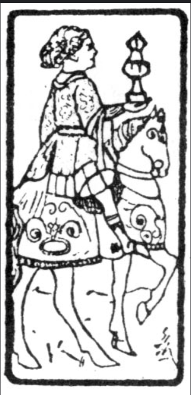 卡爾維諾故事來源的寶杯騎士塔羅牌