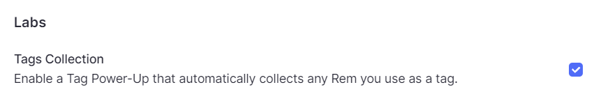 RemNote Tips：在搜尋「Tag」的結果中「Tags Collection」應該是已經勾選的，如果沒有，勾它。