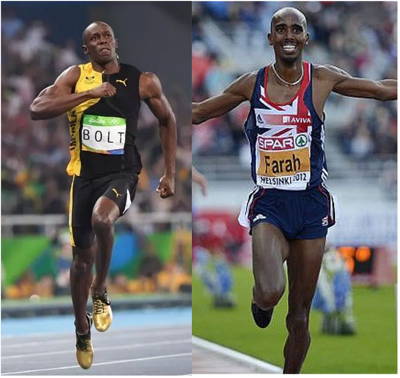 圖左是肌肉發達的短跑者，圖右是身形削瘦的長跑者， 自律者 是用到最好的肌肉