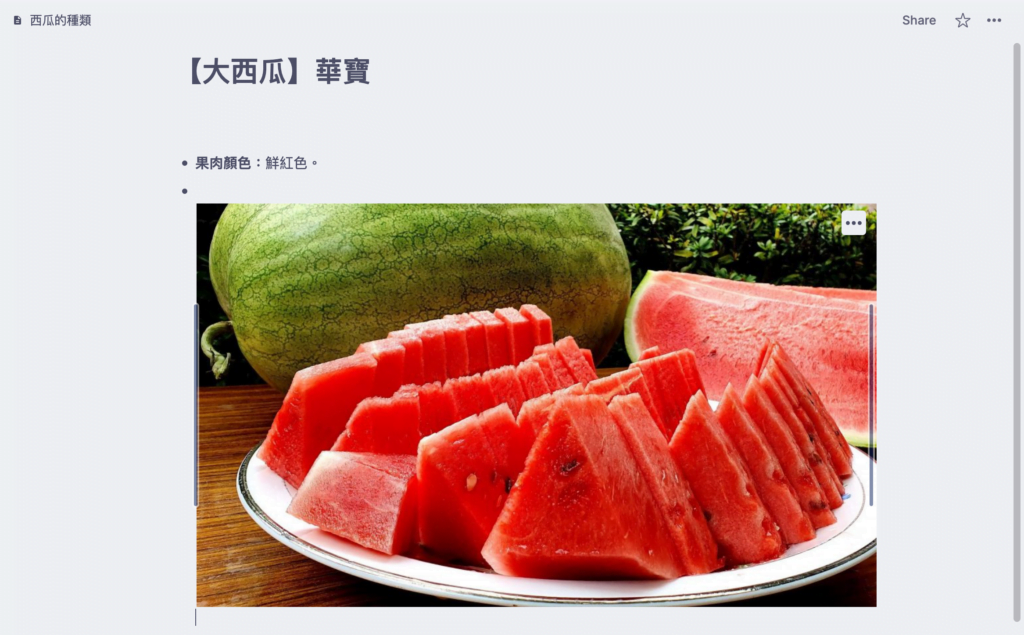 RemNote 101 ｜Zoom into 「【大西瓜】華寶」後，貼上一張大西瓜圖片